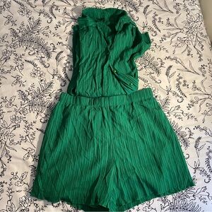 Matching shorts and long sleeve button up